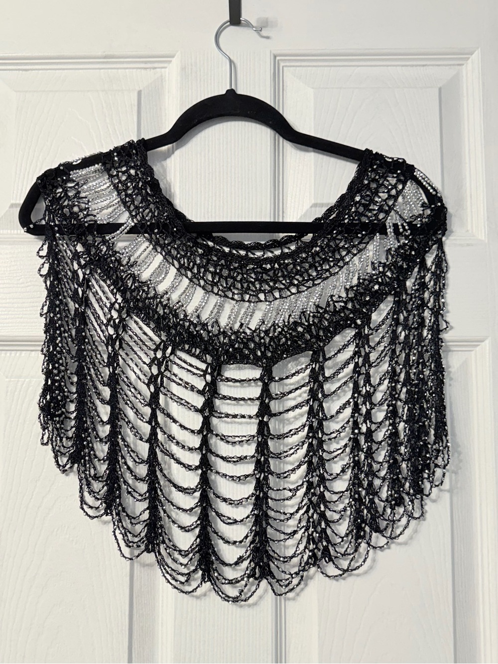 One size tagless beaded shawl or overskirt